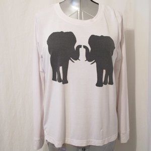 Kensi Elephant Graphic Long Sleeve Tee L